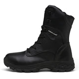 Camouflage Tactical Waterproof Military Men's Boots Disguise Outdoor Army Boots Mid-calf Hiking Mart Lion Black 39 