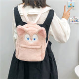 Kawaii Sanrioed My Melody Cinnamoroll Cartoon Plush Bag Anime Soft Stuffed Animals Plushie Backpack Girls Doll Toys Mart Lion NM-B-B  