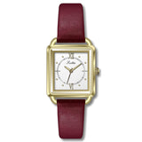'Women's Watch Strap Small Red Square Shape Table Temperament Small Dial Waterproof Quartz Mart Lion Gold shell red belt  