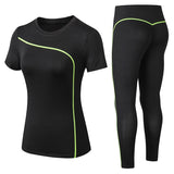 Set Quick Dry 2 Piece Female Short-sleeved long Pants Outdoor Sportswear Fitness suit Sport outfit for woman Mart Lion   