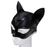  Woman Cat Selina Kyle Mask Bruce Wayne Cosplay Costume Latex Helmet Fancy Adult Halloween Mart Lion - Mart Lion