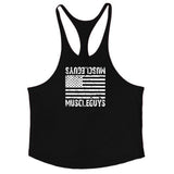 Bodybuilding stringer tank top men's Cotton Gym sleeveless shirt Fitness Vest Singlet sportswear workout tanktop Mart Lion black 170 M 