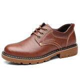 Genuine Leather Men's Casual Shoes Winter Plus Velvet Footwear Brown Boots Designer Shoes Formal Oxford Mart Lion Brown 38 
