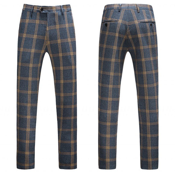Plaid Designs Lapel Men's Suit Tailor Made Groom Tuxedos Wedding 3 Piece Suits Blazer (Jacket+Pants+Vest) Mart Lion   