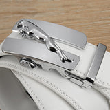 White Belt Men's Automatic Buckle Cowhide Leather Belt Casual All-Match Authentic Korean Version Of The Trend Mart Lion White C China 70CM Europe55
