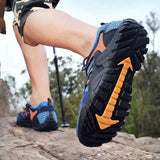 Summer Men's Trekking Shoes Breathable Mesh Climbing Light Outdoor Hiking chaussure homme randonnee Mart Lion   