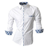 Jeansian Men's Casual Dress Shirts Desinger Stylish Long Sleeve WineRed2 Mart Lion Z020-White US M(170-175cm)70kg China