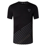 jeansian Men's Sport Tee Shirt T-Shirt Tops Running Gym Fitness Workout Football Short Sleeve Dry Fit LSL1050 Black2 Mart Lion LSL115-Black US S China