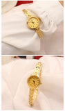 Gold Placer Vintage Ladies Gold Watch Vintage Waterproof Exquisite INS Style Movement Mart Lion   