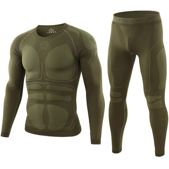 Winter Thermal Underwear Men's Long Johns Sets Outdoor Windproof Sports Fitness Clothes Military Style Underwear Sets Mart Lion   
