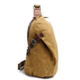 Anti Theft Chest Bag Vintage Canvas Men's Shoulder Leisure Crossbody School Bags Hobo Style Small Youth Waterproof Travel Mart Lion khaki  