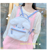 Kawaii Sanrioed My Melody Cinnamoroll Cartoon Plush Bag Anime Soft Stuffed Animals Plushie Backpack Girls Doll Toys Mart Lion   