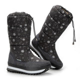 Women Snow Boots Keep Warm Shoes Plush Waterproof Non-slip Boots Female Mid-Calf Winter Easy Wear Zipper Mujer Mart Lion Gray 35 