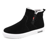 Winter Shoes Men's Boots Lace-up Sneakers Fur Warm Fleeces Snow High Flat Casual Cotton Solid Wear Resistant Anti-skid Mart Lion black 39 