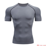 Compression Quick dry T-shirt Men's Running Sport Skinny Short Tee Shirt Male Gym Fitness Bodybuilding Workout Black Tops Clothing Mart Lion picture color 6 XL 