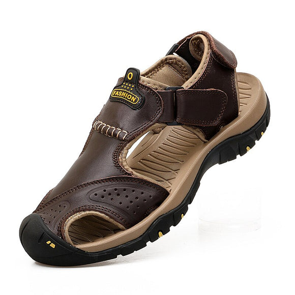  summer men's sandals cow suede leather outdoor leather beach shoes Roman casual Mart Lion - Mart Lion