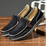 Summer Men's Canvas Boat Shoes Outdoor Convertible Slip On Loafer Casual Flat Non-Slip Deck Shoes