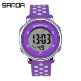 Women Sports Watches Waterproof Digital Watch for Girl Kids Ladies Casual Wristwatches Relogio Feminino Mart Lion Purple  