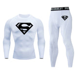 Thermal Underwear Top Winter Men's Clothing Warm T-shirt Pants Leggings Tracksuit Men's 2 Sets Compression Shirt Sweat Jogger Mart Lion White L 