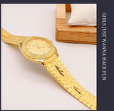 Men's Watch Sand Gold Big Plate Waterproof with Calendar Roman Dial Movement Quartz Mart Lion   