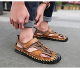 Classic Men's Sandals Summer Genuine Leather Outdoor Casual Lightweight Sneakers Mart Lion   