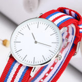Popular Casual Quartz Watch Women Wrist Watches Nylon Band Bracelet Gold Silver Ladies Analog Clock Reloj Mujer Mart Lion   