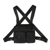 Men's Waist Bag Hip-hop Chest Rig Bag For Men's Canvas Chest Pack Tactical Vest Pack Male Abdomon Bags Chest Purse Streetwear Kanye Mart Lion Black chest bag  