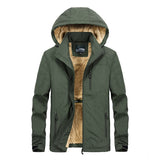 Winter Parkas Men's Warm Streetwear Casual Windbreaker Plus Velvet Bomber Jacket Detachable Hat Hooded Cotton-Padded Coats Mart Lion 8689H-Military M 