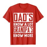 Men's Dads Knows A Lot Grandpa Knows Everything Fathers Day Gifts Top T-Shirts Geek Cotton Fitness Mart Lion Cranberry XS 