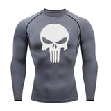 MMA Compression Sport suit Men's thermal underwear sets 1-3 piece Tracksuit Jogging suits Quick dry Winter Fitness Base layer Mart Lion Grey T-shirt 1 L 