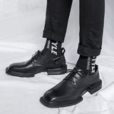  Men's Casual Small Leather Shoes Light Trend Youth Suit Square Head Mart Lion - Mart Lion