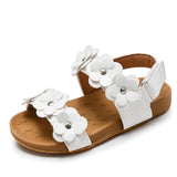 Summer Kids Sandals for Girls Baby Soft Leather Flowers Princess Shoes Children Beach Toddler Mart Lion White 5.5 