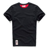 Men's T-shirt Cotton Solid Color t shirt Men's Causal O-neck Basic Male Classical Tops Mart Lion Black03 M 