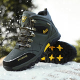 Men's Hiking Shoes Waterproof Climbing Athletic Autumn Winter Outdoor Trekking Mountain Boots Mart Lion Green-Plus velvet 39 