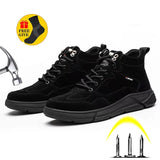 Men Breathable Work Shoes Lightweight Safety Sports Puncture-Resistant Steel-Toed Protective Boots Mart Lion   