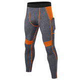 Men's Compression Pants Running High-Stretch Leggings Fitness Training Sport Tight Pants Quick Dry Pants With Pockets Mart Lion Grey S 