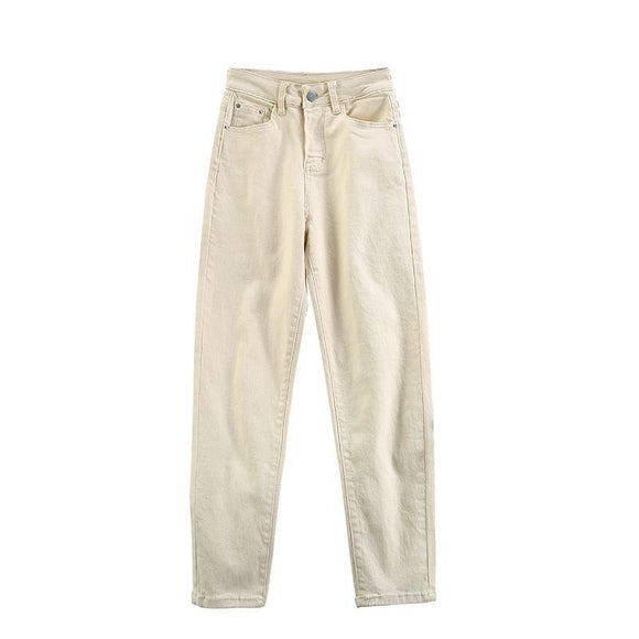  Vintage Apricot Jeans Women Mom Harem Pants Loose High Waist All-match 6 Colors Female Denim Cargo Pants Mart Lion - Mart Lion