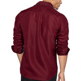 Men's Shirt Long Sleeve Cotton Red Button-down Collar Social Casual Shirts Men's DiBanGu Clothing