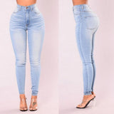 Jeans Women Denim Skinny Pants High Waist Stretch Lady Push Up Leggings Slim Pockets Button Pencil Pants Mart Lion   