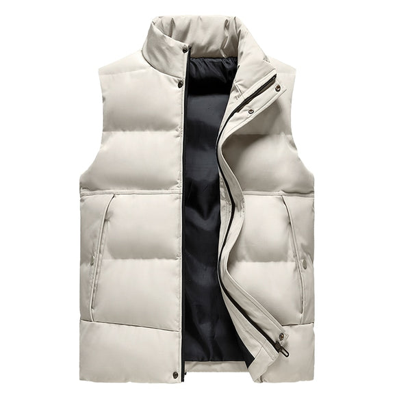 Winter Men's Sleeveless Jacket Big Khaki Vest Autumn Casual Warm Thick Coats Male Cotton-Padded Waistcoat Vest Mart Lion   
