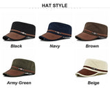 Cotton Women Military Hats Men's Cap Flat Top Adjustable Military Cap Baseball Caps  Adult Dad Hat Mart Lion   