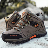 Men's Hiking Shoes Waterproof Climbing Athletic Autumn Winter Outdoor Trekking Mountain Boots Mart Lion Khaki-Plus velvet 39 