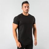 Stylish Plain Tops Fitness Men's T Shirt Short Sleeve Muscle Joggers Bodybuilding Tshirt Male Gym Clothes Slim Fit Tee Shirt Mart Lion   