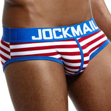 Men's Underwear Briefs Jockstrap Pouch Cuecas Cotton Stripe Panties Thongs Underpants Mart Lion   