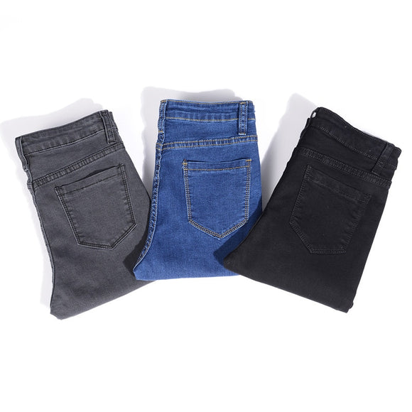  Jeans for Women mom blue gray black High Elastic Stretch female washed denim skinny pencil pants Mart Lion - Mart Lion