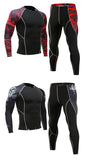  Men's Thermal underwear winter long johns 2 piece Sports suit Compression leggings Quick dry t-shirt long sleeve jogging set Mart Lion - Mart Lion