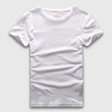Zecmos Slim Fit V-Neck T-Shirt Men's Basic Plain Solid Cotton Top Tees Short Sleeve Mart Lion White 1 S 