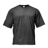 Men's Oversized Fit Short Sleeve T-shirt With Dropped Shoulder Loose Hip Hop Fitness Summer Gym Bodybuilding Tops Tees Mart Lion GRAY M 