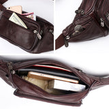 Genuine Leather Waist Bag men's Waist Pack Waist Bag Funny Pack Belt Chain Waist Phone Pouch Bolso Mart Lion   