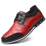 Men Leather Shoes Formal Wedding Party Casual Genuine Leather Loafers Boat Sneakers Mart Lion C-red 38 